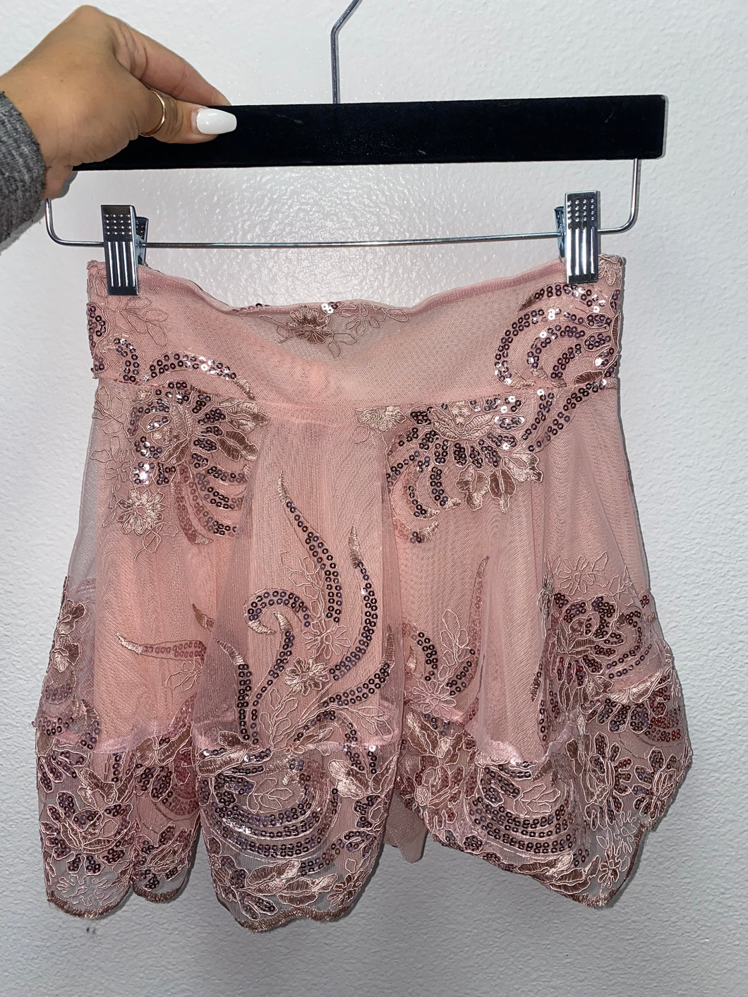 Pink mesh skirt